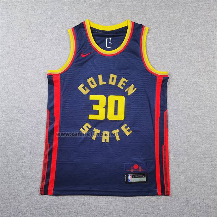 Camiseta Nino Golden State Warriors Stephen Curry NO 30 Ciudad 2024-25 Azul